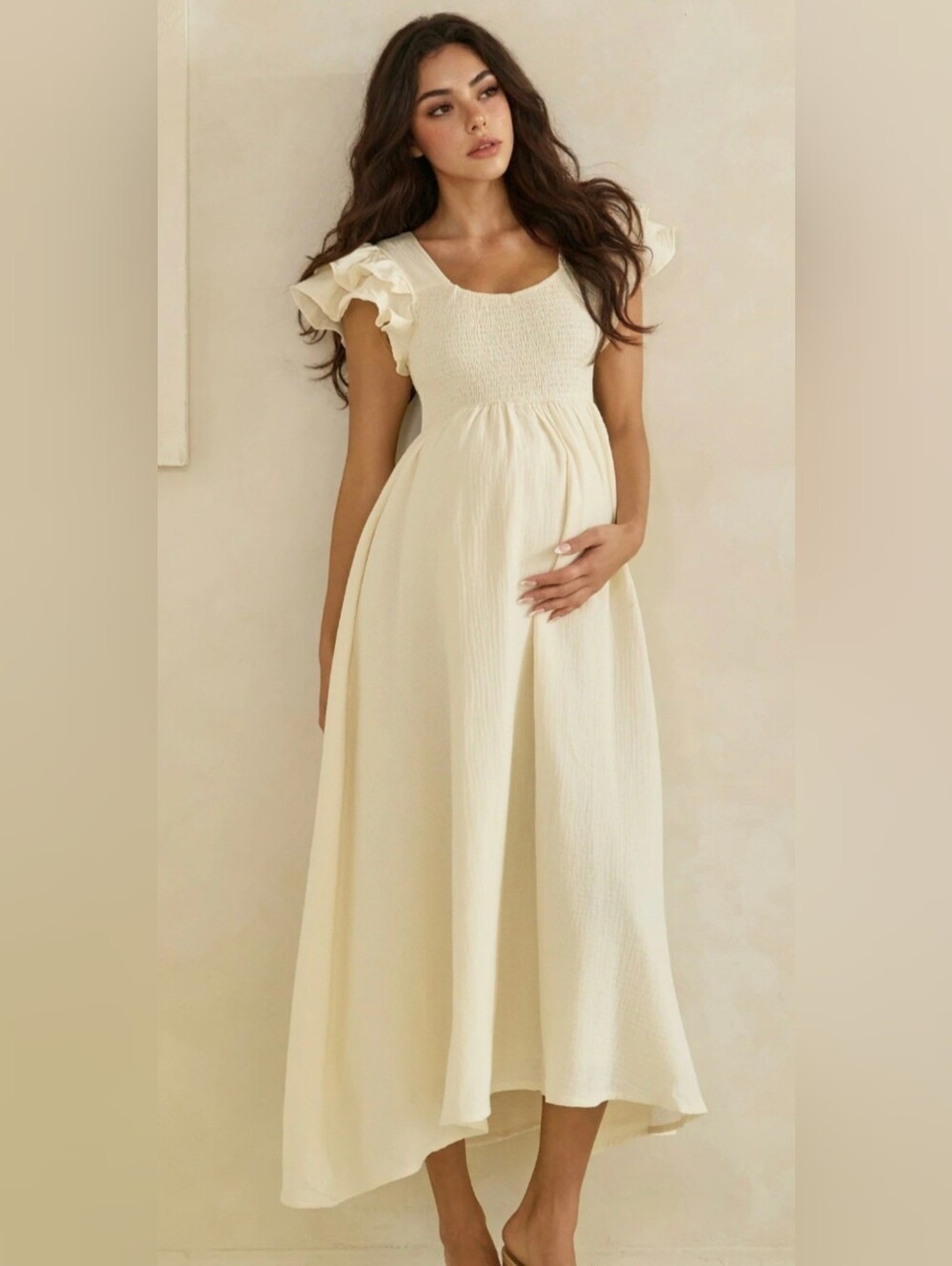 NWT elliemelly Maternity Maxi Dress Small 100% cotton Med